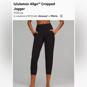 Lululemon Align crop joggers.